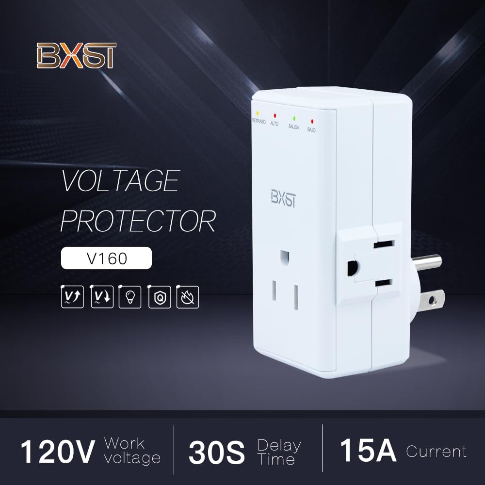 BXST Brownout Protector de sobretensiones de cuatro tomacorrientes, protector de voltaje para el hogar, enchufe giratorio de 350, protector de
