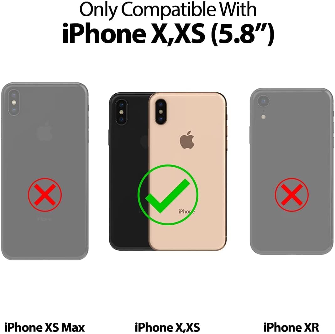 GOOSPERY Cartera de lona para Apple iPhone Xs Case (2018) iPhone X Case (2017) Denim Stand Flip Cover (naranja)