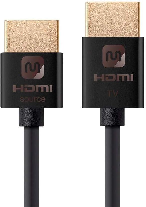 Monoprice Cable activo HDMI de alta velocidad – 6 pies – Negro, 4K 60Hz, HDR, 18Gbps, 36AWG, YUV 444 – Ultra Slim Active Series