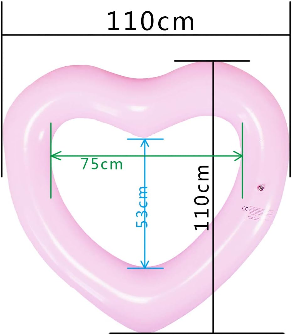 ZHUYNXIR Tubo flotante de piscina con forma de corazón, diversión en el agua, juguetes de fiesta en la playa para niños, accesorios de diseño de
