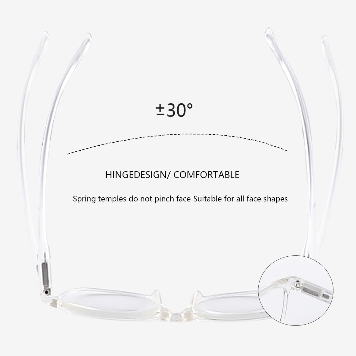Lentes fotocromáticos para miopía, bisagra de resorte, bloqueo UV, lentes de distancia para hombres y mujeres, lentes de miopía (blanco, -2.00,
