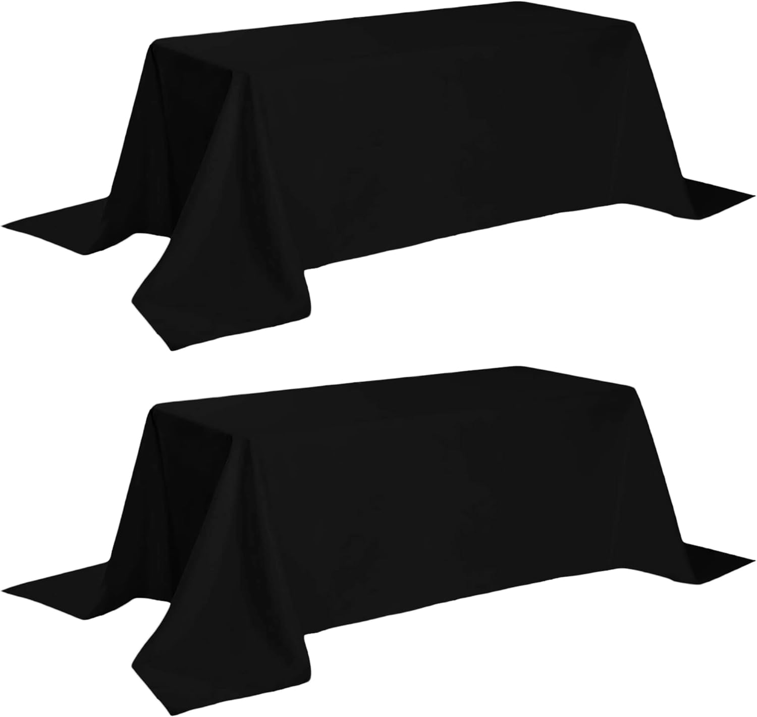 Classic WEALUXE – Mantel negro de 90 x 132 pulgadas, mantel negro para mesas rectangulares de 6 pies, tela lavable resistente a las manchas y a las