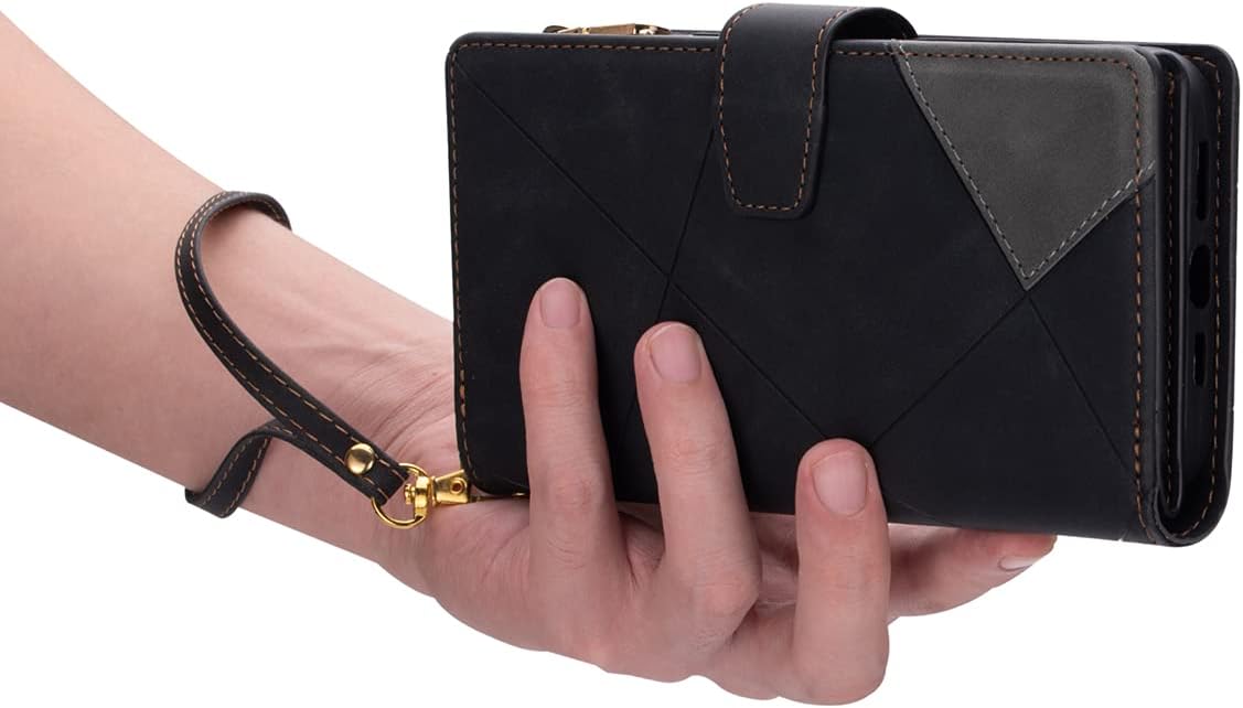 UEEBAI Funda tipo cartera para iPhone 7 Plus iPhone 8 Plus, funda vintage de piel sintética de alta calidad con ranuras para tarjetas, cierre