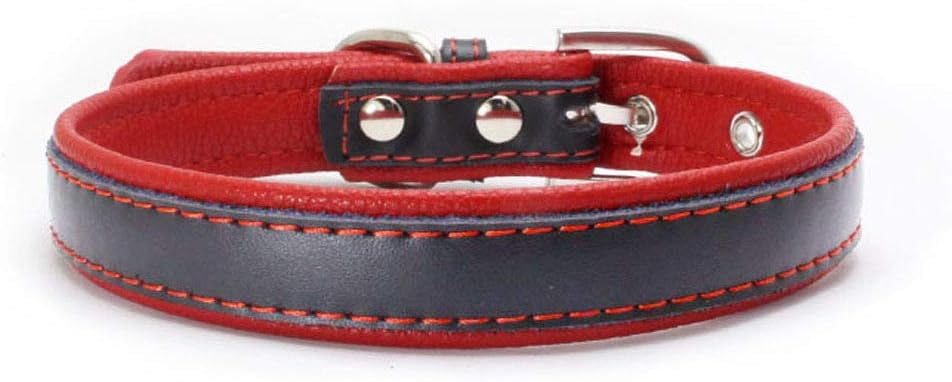 Love Dream Collar acolchado de cuero para perro, 6 colores, collares de cuero ajustable resistente para perros pequeños, medianos y grandes (XCH