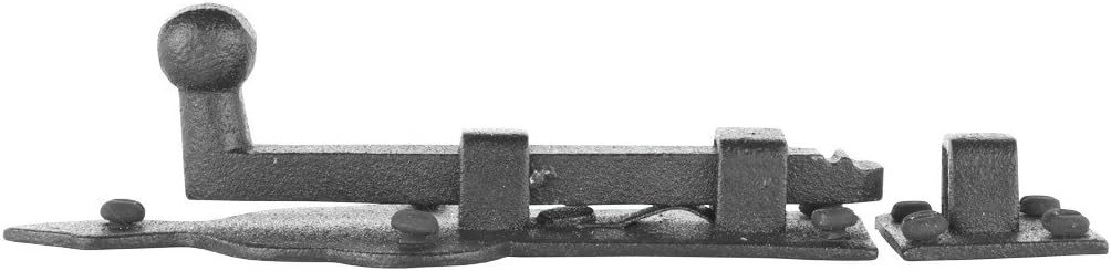 Renovators Supply Manufacturing Pestillo deslizante 3 34 pulgadas. Perno deslizante estilo punta de bola de hierro forjado negro con accesorios de
