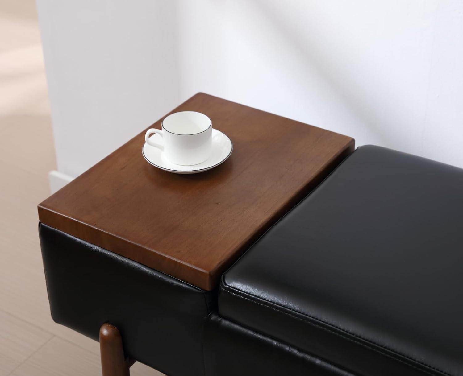 EALSON Banco de almacenamiento moderno para dormitorio, extremo de la cama, banco otomano de cuero con almacenamiento, banco de entrada tapizado con