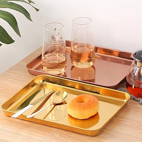 TUPMFG Hojas para hornear de acero inoxidable bandeja antiadherente de metal para galletas  Molde rectangular para tartas para cocina y horno (plata)