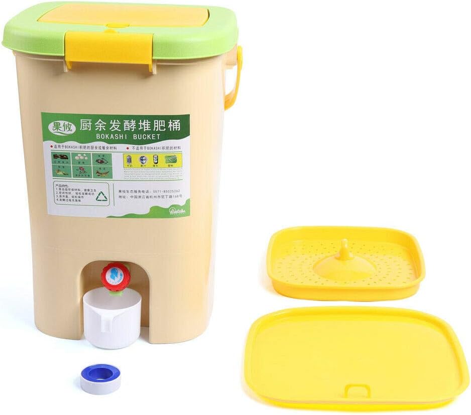 Contenedor de compostaje de interior de 21L, reciclador de alimentos Upthehill y contenedor de compost de cocina, contenedor de compostaje para