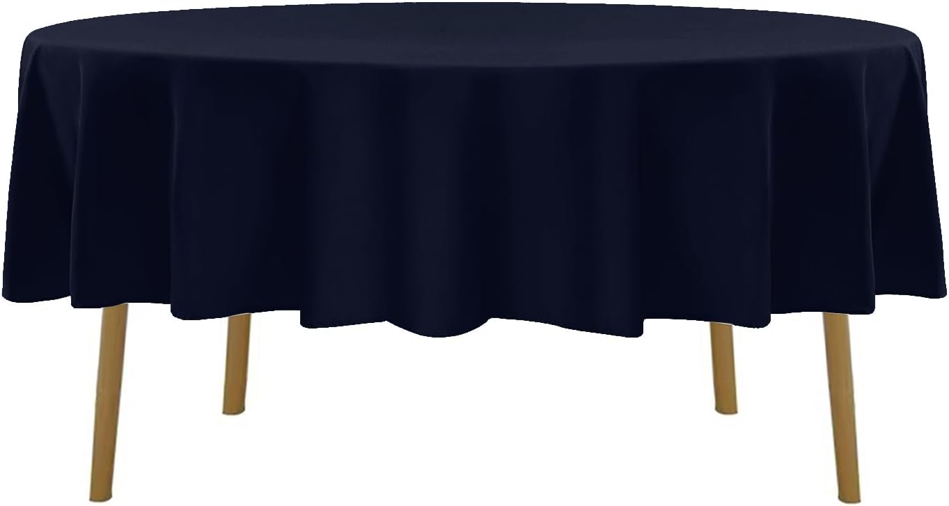 Mantel redondo de poliéster, paquete de 2 manteles redondos de 70 pulgadas, resistentes a las manchas y a las arrugas, mantel de tela decorativa