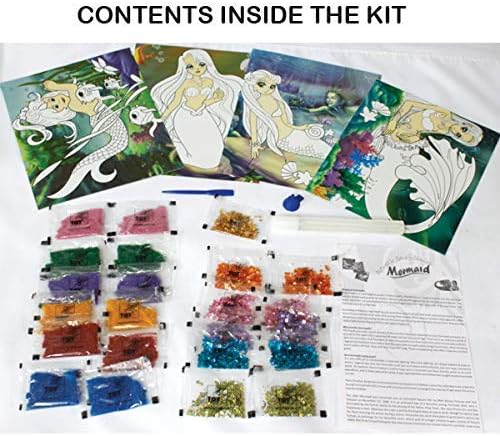 Toykraft Artes y manualidades para niños de 5 a 12 años, kit de manualidades de sirena, kits de arte de arena para niños, kits de manualidades para