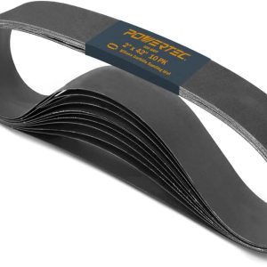 POWERTEC 424232S – Bandas de lijado de 2 x 42 pulgadas, papel de lija abrasivo de carburo de silicio grano 320, paquete de 10 POWERTEC 424232S – Bandas de lijado de 2 x 42 pulgadas, papel de lija abrasivo de carburo de silicio grano 320, paquete de 10