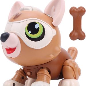 Zerodis Robot electrónico de juguete para perro, robot inteligente con control de voz y sensor de tacto interactivo para niños, niñas, niños (marrón) Zerodis Robot electrónico de juguete para perro, robot inteligente con control de voz y sensor de tacto interactivo para niños, niñas, niños (marrón)