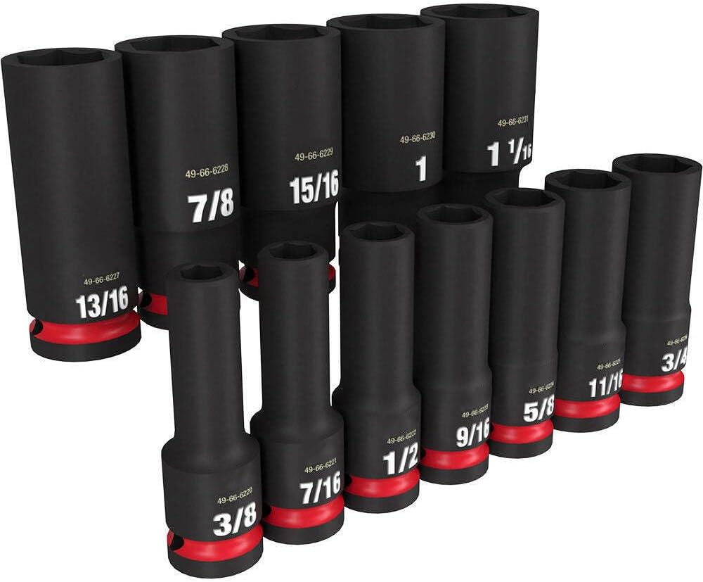 49-66-7011 para Milwaukee Shockwave 12 In Drive SAE 6 Point Impact Duty Socket Set – 12PC