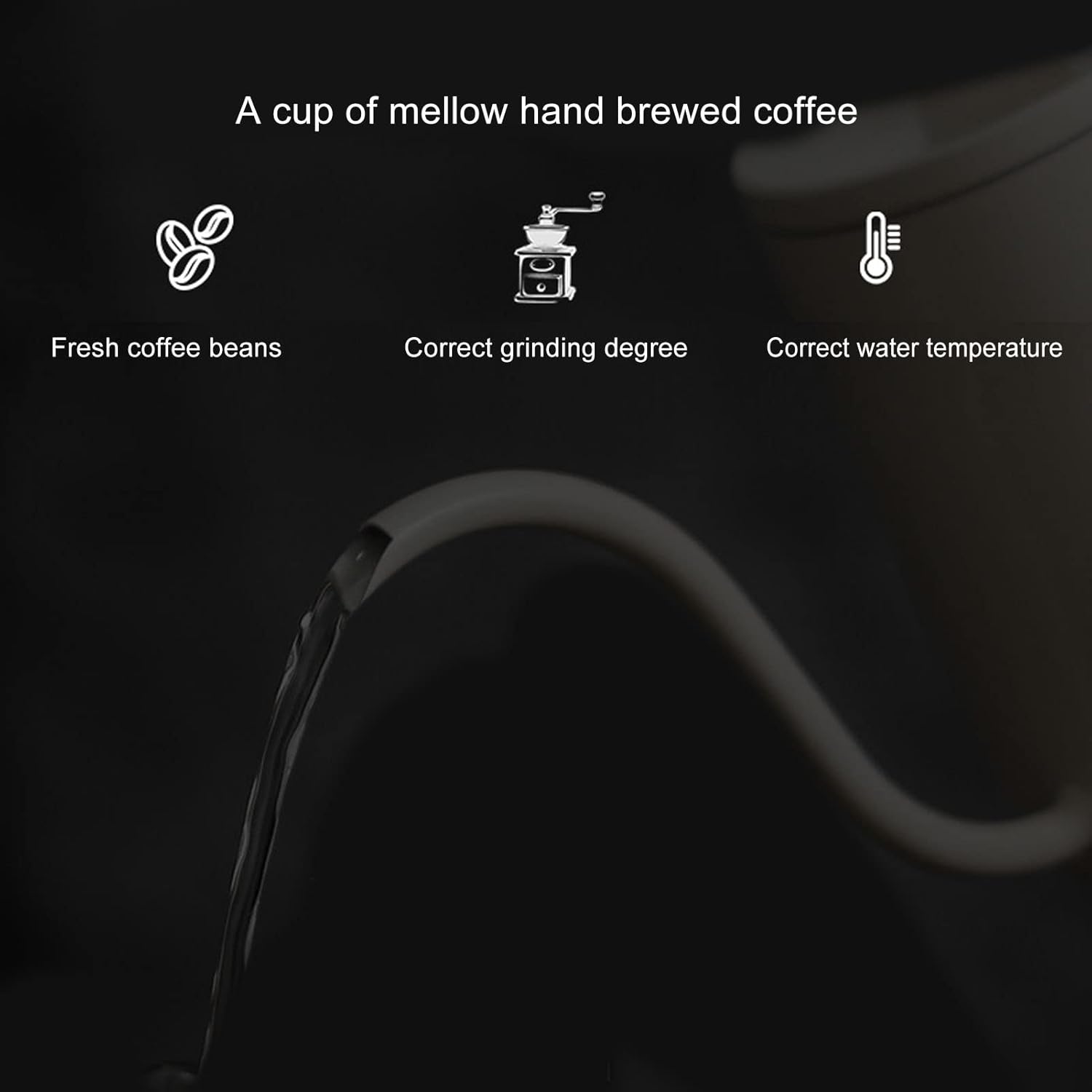 20.3 fl oz 20oz verter sobre el hervidor de café vertido sobre la tetera de cuello de cisne con mango de madera, verter sobre el hervidor de café,