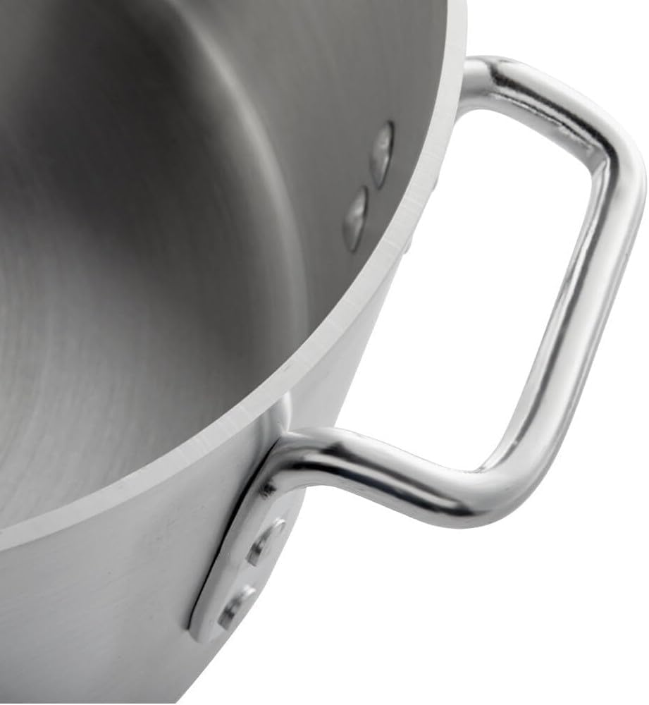 Brasero de aluminio de 15 cuartos de galón con asas remachadas, peso medio, 0.157 in de grosor, utensilios de cocina perfectos para asar, saltear y