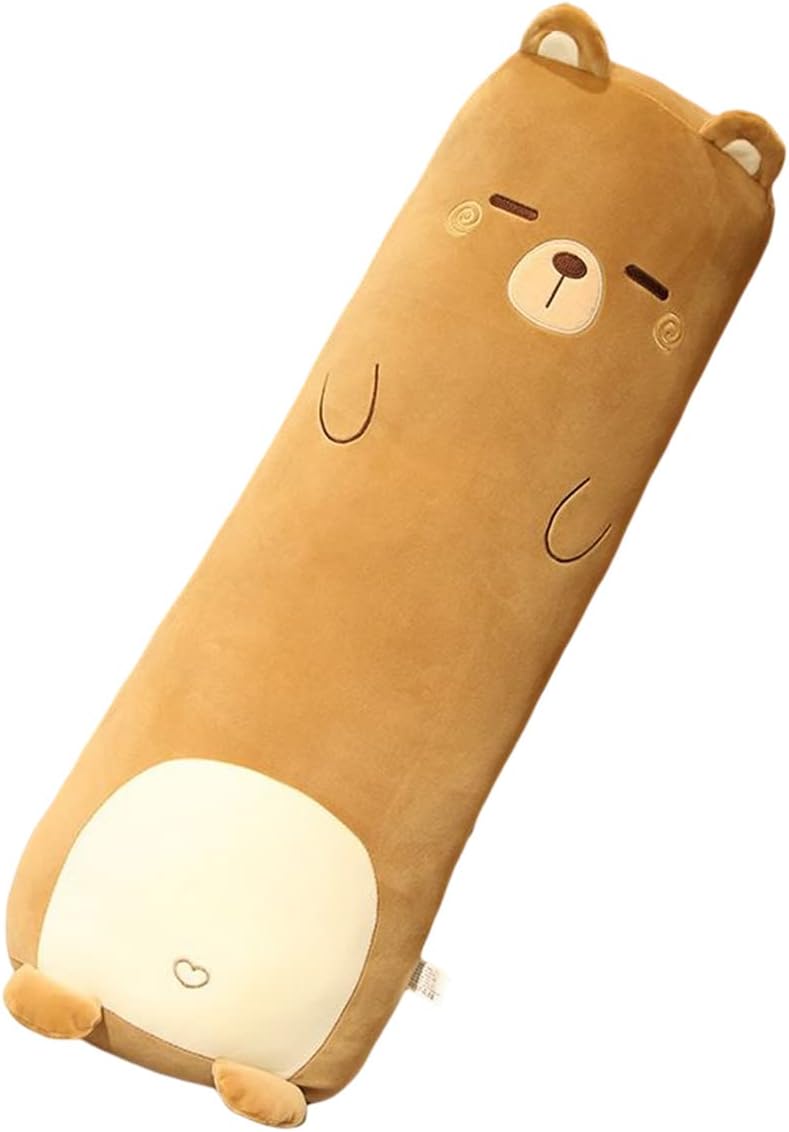 Almohada de cuerpo largo Kawaii Bear  Animal de peluche de 39.3 pulgadas  Suave, comodidad abrazable para adultos y niños para cumpleaños, San