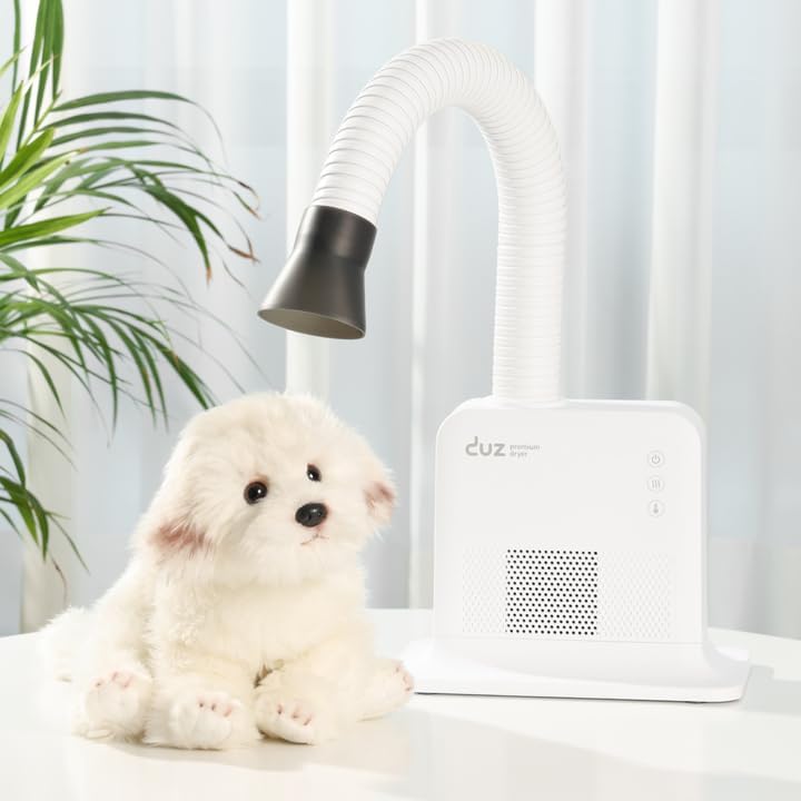 DUZ V2Pro – Secador de aseo para mascotas avanzado y energéticamente eficiente flujo de aire potente, baja potencia, operación manos libres,
