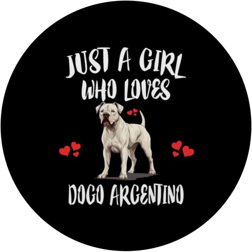 Just A Girl Who Loves Dogo Argentino Dog PopSockets Standard PopGrip