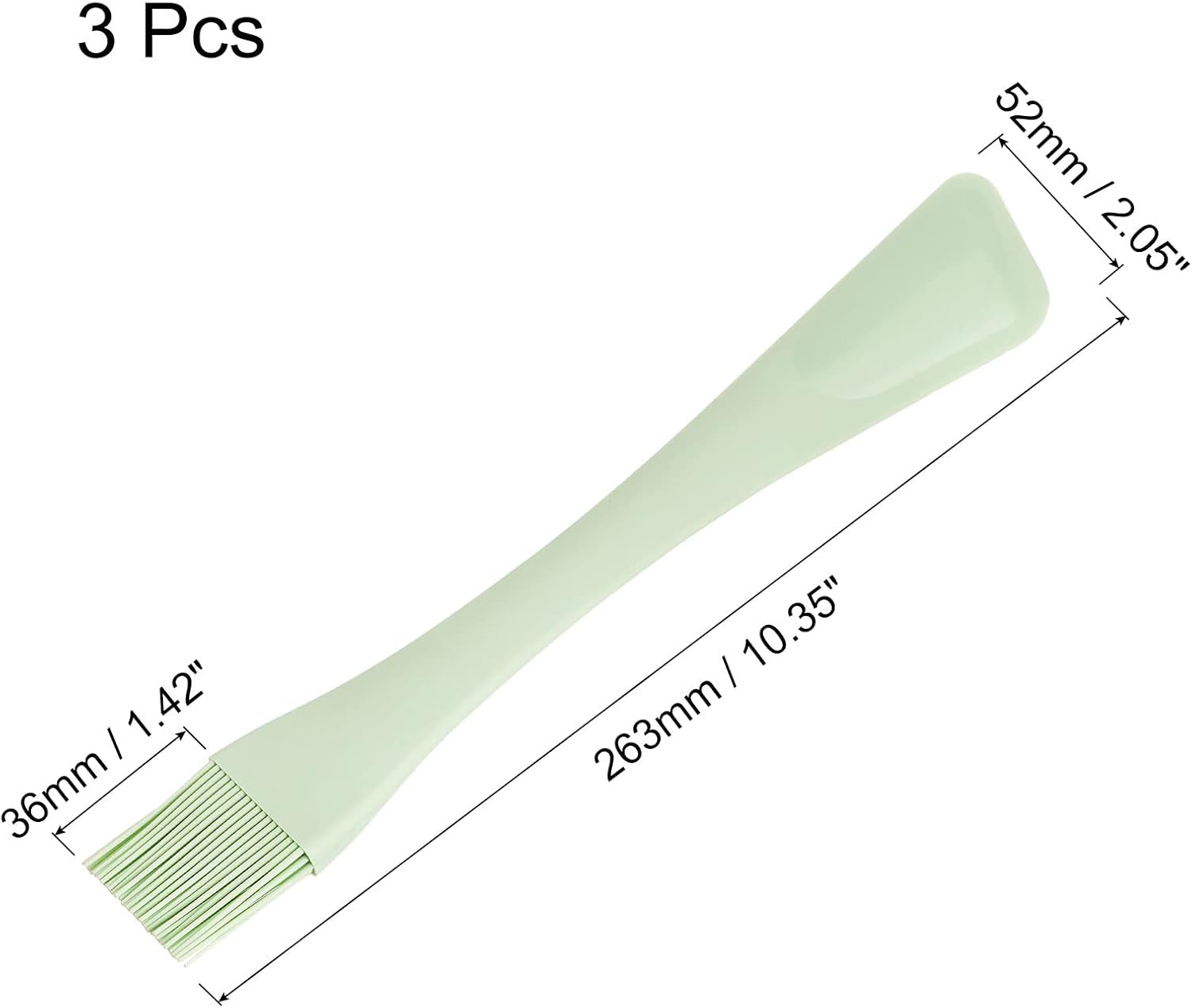 uxcell Espátula y cepillo de silicona, utensilios de cocina de doble uso de 10 pulgadas para hornear, cocinar, cian, 3 unidades