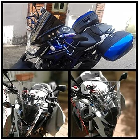 GLoyer Motorcycle Windshield Compatible with Kawasaki Versys 650 Versys 1000 ER4N ER6N Motorbike Windscreens Windshield Wind Deflector Black Clear