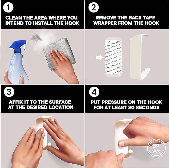 IndianShelf Ganchos adhesivos decorativos para baño, ganchos adhesivos de cerámica, bohemios, para toallas, ganchos de ducha sin daños en uñas,