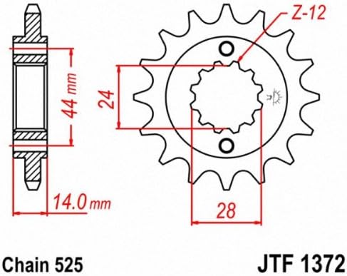 JT Sprockets JTF1372.17 17T Piñón delantero de acero