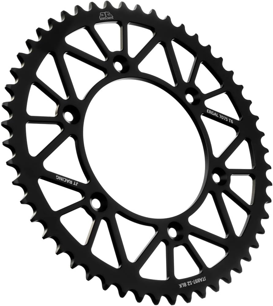 JT Sprockets JTA897.52BLK Negro Racelite anodizado aluminio 7075 T6 piñón trasero, solo