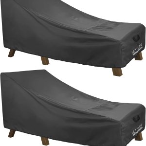 ULTCOVER Funda impermeable para silla de patio, resistente al aire libre, paquete de 2 unidades, 72 pulgadas de largo x 28 pulgadas de ancho x 30 ULTCOVER Funda impermeable para silla de patio, resistente al aire libre, paquete de 2 unidades, 72 pulgadas de largo x 28 pulgadas de ancho x 30