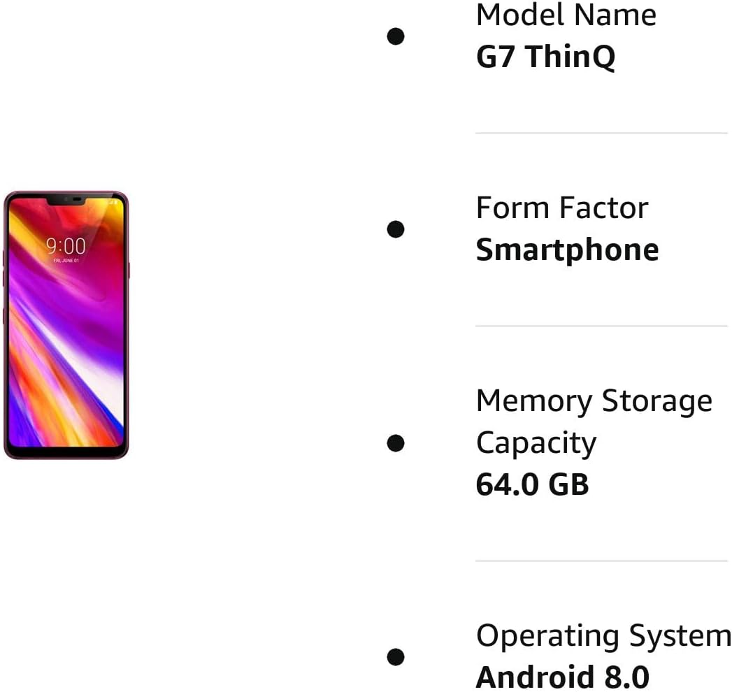 LG G7 ThinQ 6.1in LM-G710TM TMobile 64GB Android Smartphone (Renewed) (Raspberry Rose)