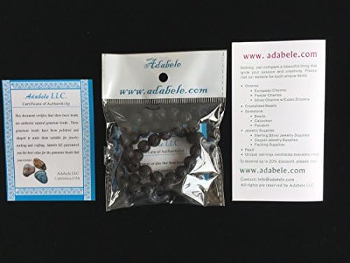 Adabele GY18-6 – 2 hebras de piedras preciosas curativas de roca volcánica negra natural de lava volcánica de 0.236 pulgadas, cuentas de piedra