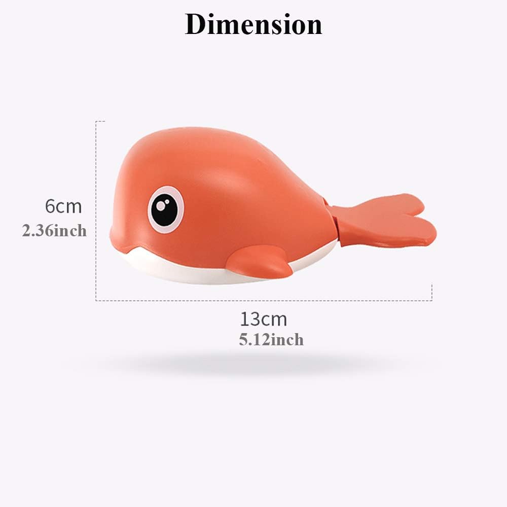 Juguete de baño para niños pequeños Bañera Wind-up Ballena Juguete Mecanismo Natación Ballena Bañera Juguete Agua Juguete (naranja)