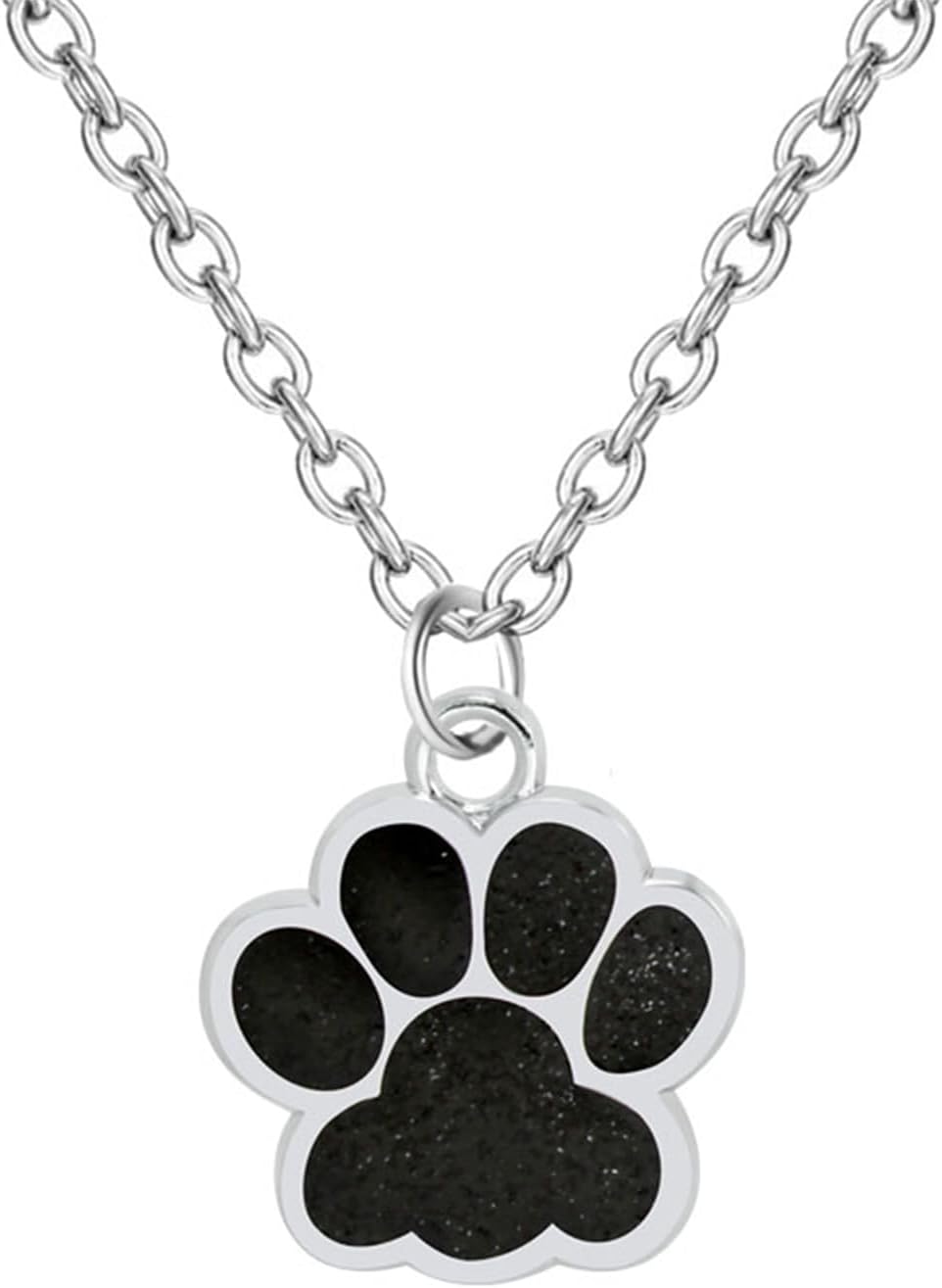 Collar con estampado de pata para mujeres y niñas, bonito y delicado collar con dije de animal con purpurina, colorido collar conmemorativo para