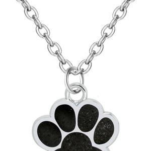 Collar con estampado de pata para mujeres y niñas, bonito y delicado collar con dije de animal con purpurina, colorido collar conmemorativo para Collar con estampado de pata para mujeres y niñas, bonito y delicado collar con dije de animal con purpurina, colorido collar conmemorativo para