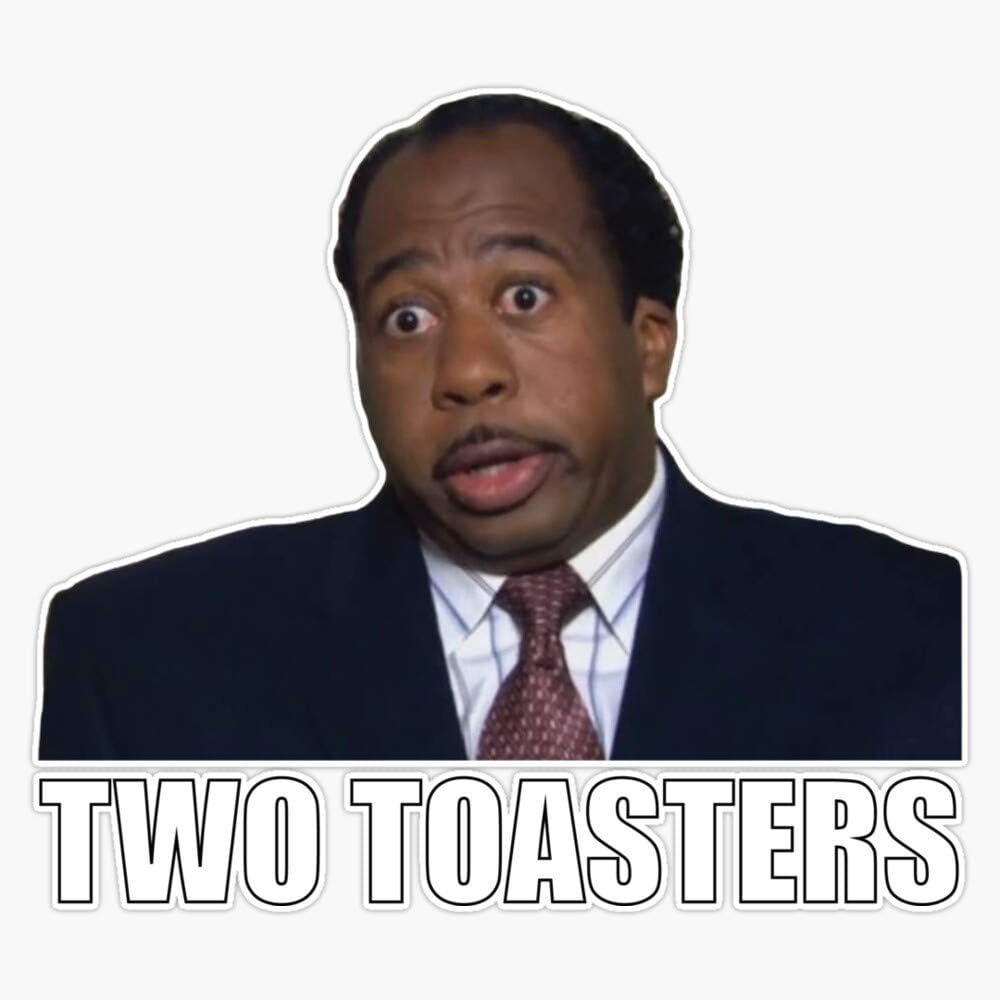 Stanley Hudson – Adhesivo de vinilo para parachoques de dos tostadoras, impermeable, 5 pulgadas