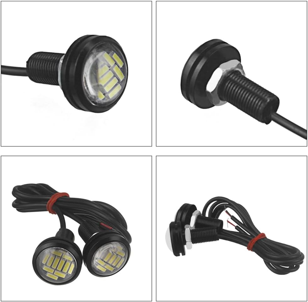 10 unids 0.709 in coche Eagle Eye DRL Led diurna Correr luces LED 12V copia de seguridad reversa señal de estacionamiento lámparas de automóviles,