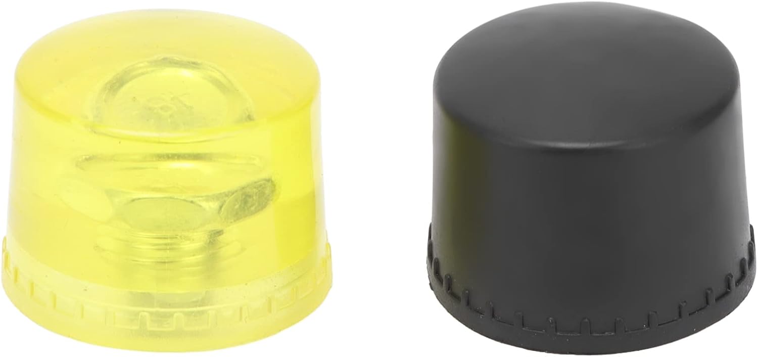 Juego de 4 puntas de cabeza de mazo de plástico amarillo y negro, para manualidades de cuero, madera, instalación de suelos (25 mm)