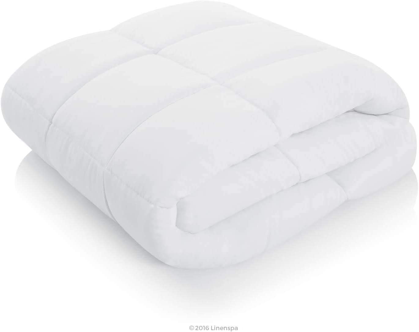 KOTTON KING Edredón acolchado para todas las estaciones, relleno de microfibra suave de 10.58 ozm, relleno de edredón con pestañas en las esquinas,