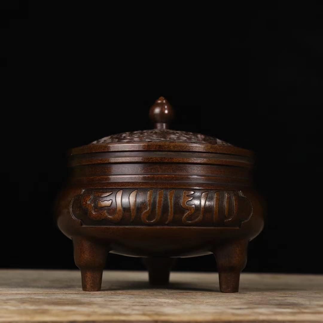 Quemador de incienso de cobre puro, regalo zen, meditación, decora el hogar, placa de interior, quemador de incienso, sándalo, decoración