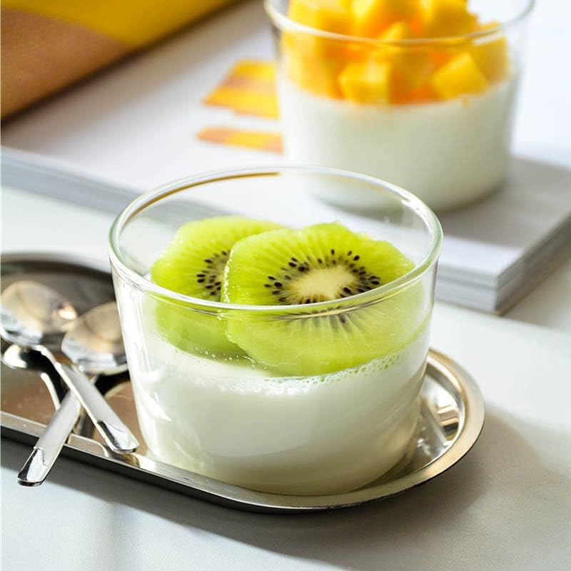 yarlung Paquete de 9 cuencos pequeños de vidrio para postre, taza de crema de 8 onzas, taza de pudín transparente, vasos de degustación, cuencos de