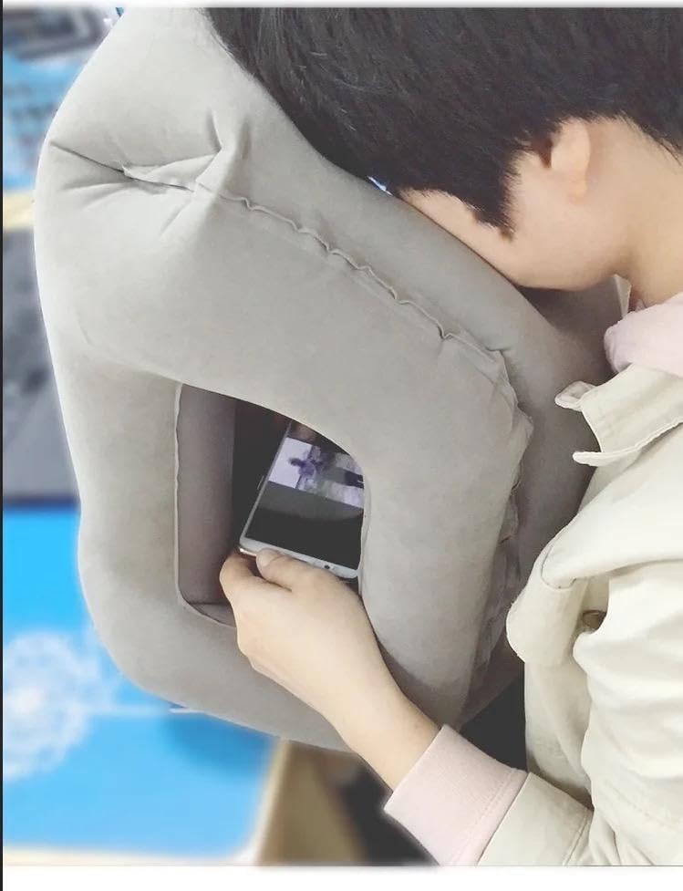 JAYL – Almohada inflable de viaje, mejora el sueño, la cabeza y el apoyo lumbar, alivia las molestias del cuello y los hombros, almohada inflable