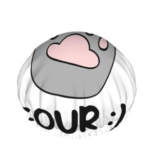 Swono Gorro de ducha para gato, divertido y lindo gato Paw Give Me Five Impermeable de doble capa, perfecto para todas las longitudes y grosores de Swono Gorro de ducha para gato, divertido y lindo gato Paw Give Me Five Impermeable de doble capa, perfecto para todas las longitudes y grosores de