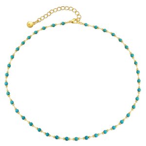 Turquoise Choker Necklaces for Women 18k Gold Plated Turquoise Beaded Necklace Choker Necklaces for Women Turquoise Choker Necklaces for Women 18k Gold Plated Turquoise Beaded Necklace Choker Necklaces for Women