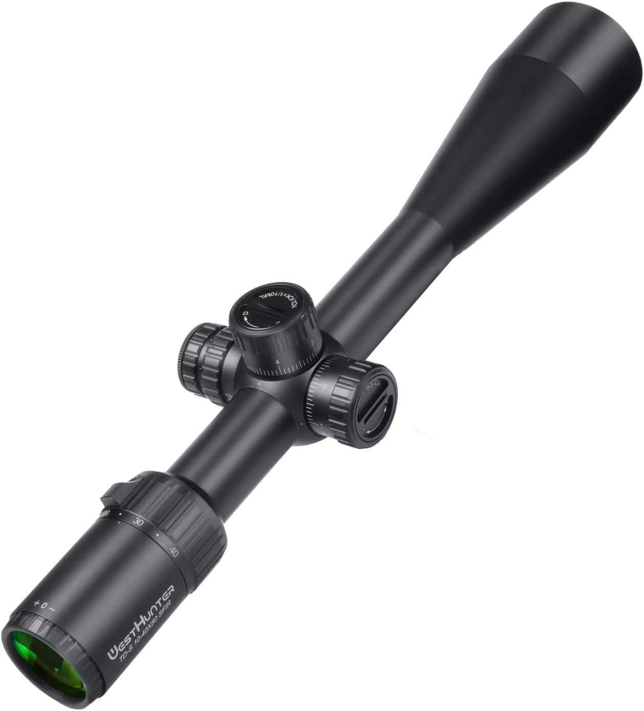 WestHunter Optics TD-S 10-40×50 SFIR – Telescopio de caza de precisión, iluminación roja, segundo plano focal de 1.181 in, táctico 10.3 fl oz de