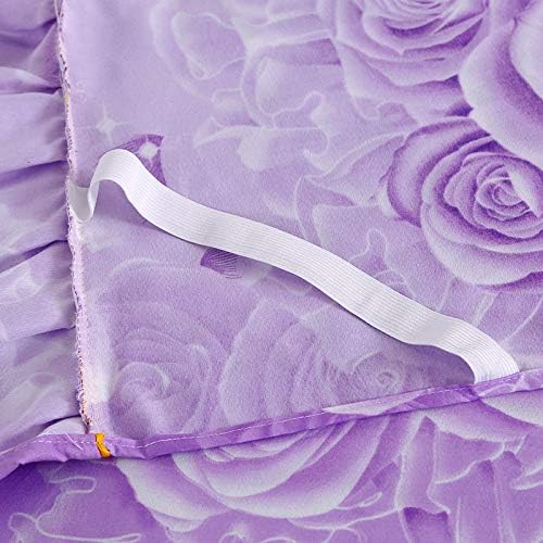 Juego de cubrecama, 3 piezasjuego de cama plisada, falda de cama, sábanas, fundas de almohada, juego de ropa de cama transpirable para dormitorio