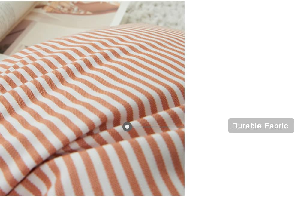 Fundas de almohada de otoño de 22 x 22 pulgadas, fundas de almohada naranja con cuadros de búfalo, naranja sólido, diseño a rayas y cuadros a