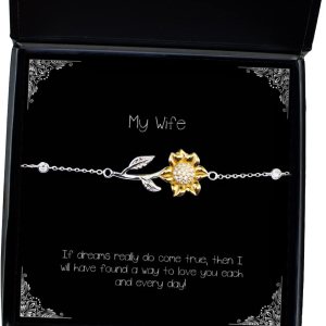 Epic Wife, If Dreams Really do Come True, Then I Will Have Found a Way to Love!, Beautiful Holiday Sunflower Bracelet for Wife Epic Wife, If Dreams Really do Come True, Then I Will Have Found a Way to Love!, Beautiful Holiday Sunflower Bracelet for Wife