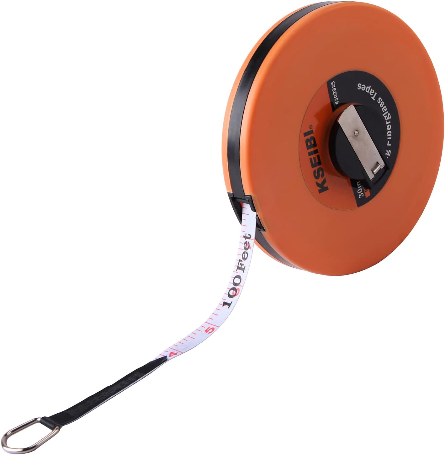KSEIBI 302910 Cinta métrica de fibra de vidrio larga de impresión de doble cara en pulgadasmétrica para trabajos de construcción (66 pies65.6 ft)