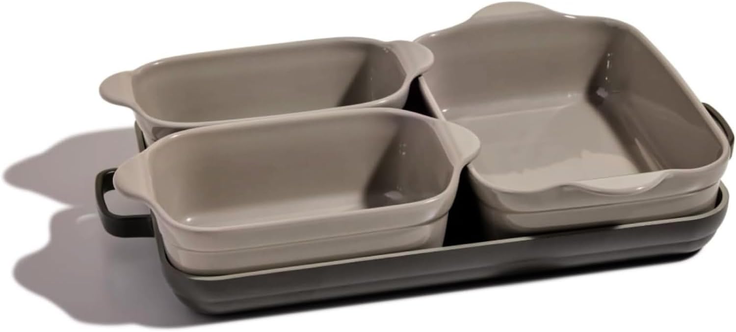 Our Place Ovenware – Juego de 5 piezas antiadherentes, sin toxinas, cerámica y cerámica con bandeja para horno, panaderos y alfombrilla para horno,