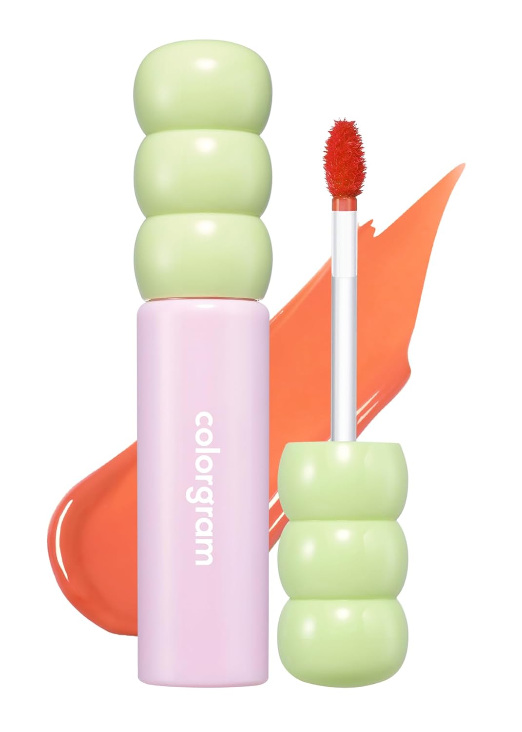 COLORGRAM Tinte de vidrio afrutado 01 Albaricoque intermitente  Lip Plumper l Brillo labial brillante rocío, sombra coral albaricoque altamente