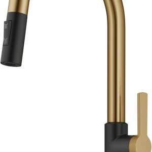 KRAUS Oletto KPF-2820BBMB – Grifo de cocina desplegable de un solo mango en latón cepillado  negro mate, KPF-2820BBMB KRAUS Oletto KPF-2820BBMB – Grifo de cocina desplegable de un solo mango en latón cepillado  negro mate, KPF-2820BBMB